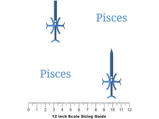 Pisces Swords Astrology Vinyl Film Pattern Size 12 inch Scale
