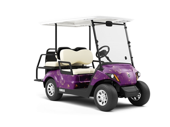 Planetary Purple Astrology Wrapped Golf Cart