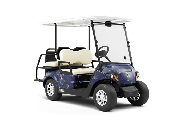 Planetary Twilight Astrology Wrapped Golf Cart
