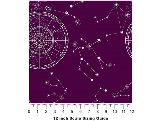 Purple Aeons Astrology Vinyl Film Pattern Size 12 inch Scale