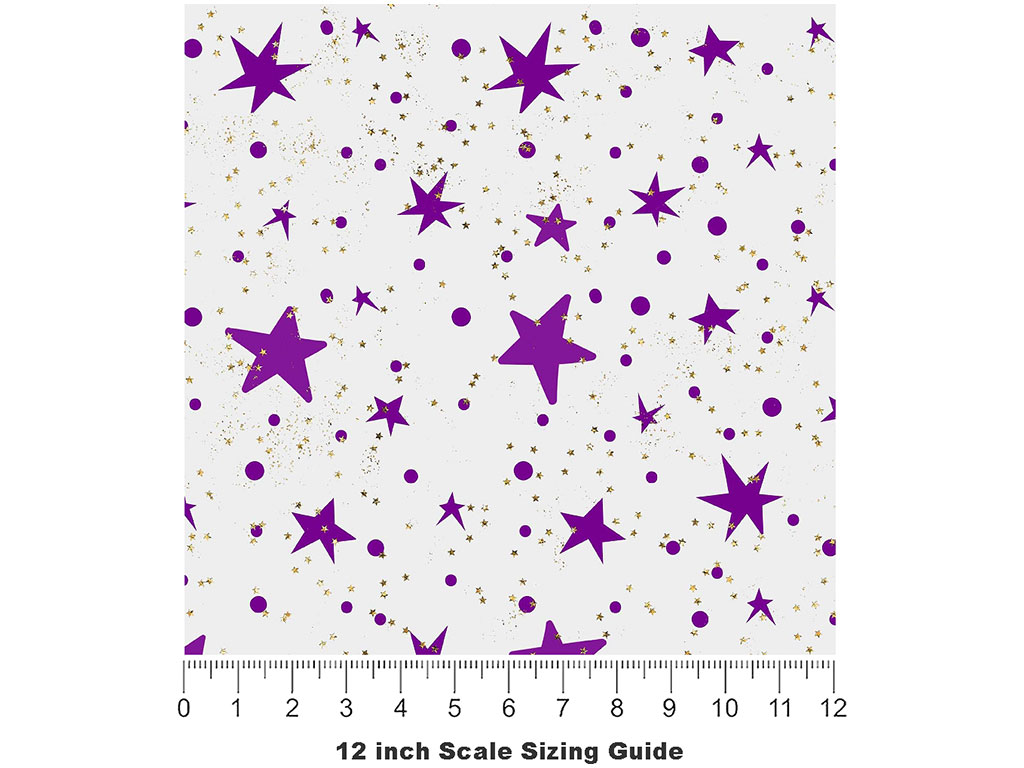 Purple Starlight Astrology Vinyl Film Pattern Size 12 inch Scale