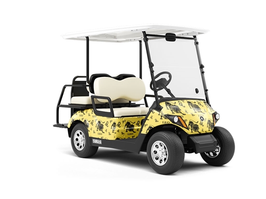 Roaring Lion Astrology Wrapped Golf Cart