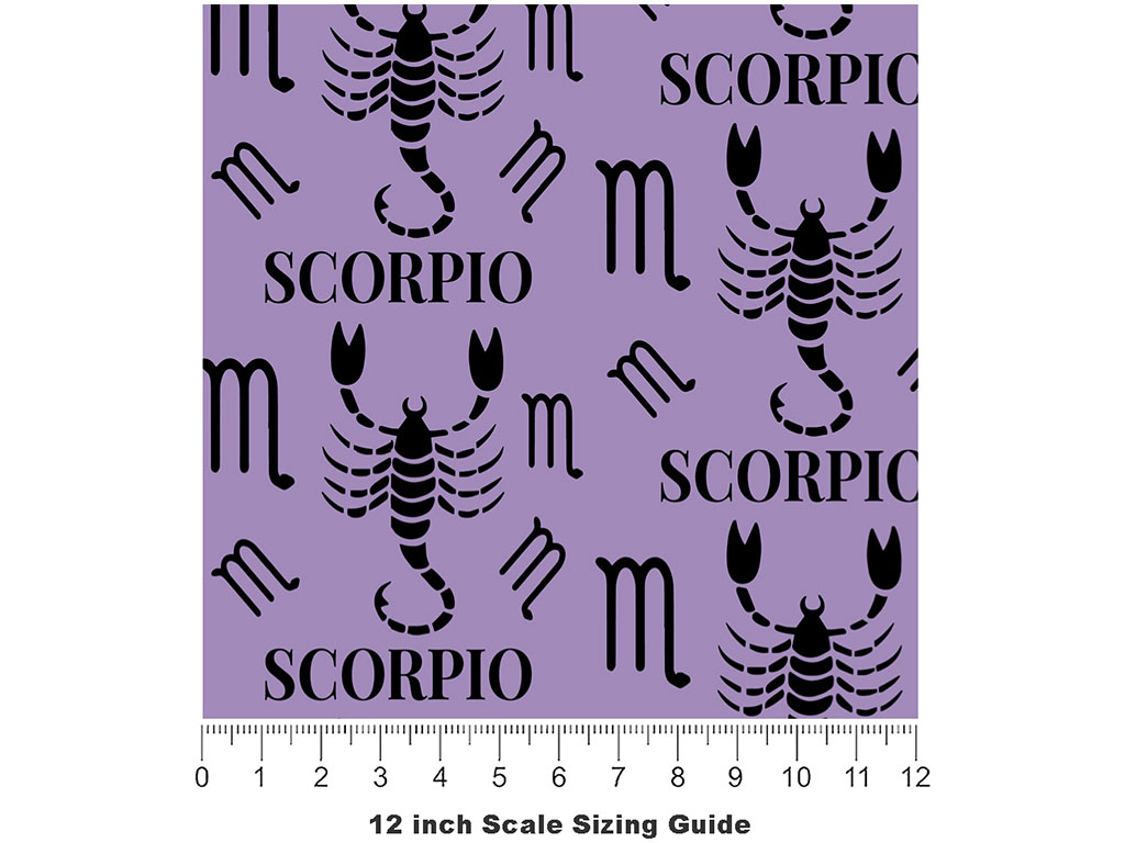 Stinging Scorpion Astrology Vinyl Film Pattern Size 12 inch Scale