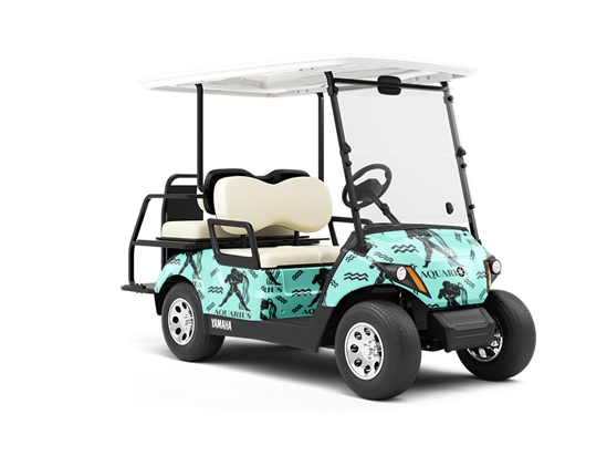 Water Bearer Astrology Wrapped Golf Cart