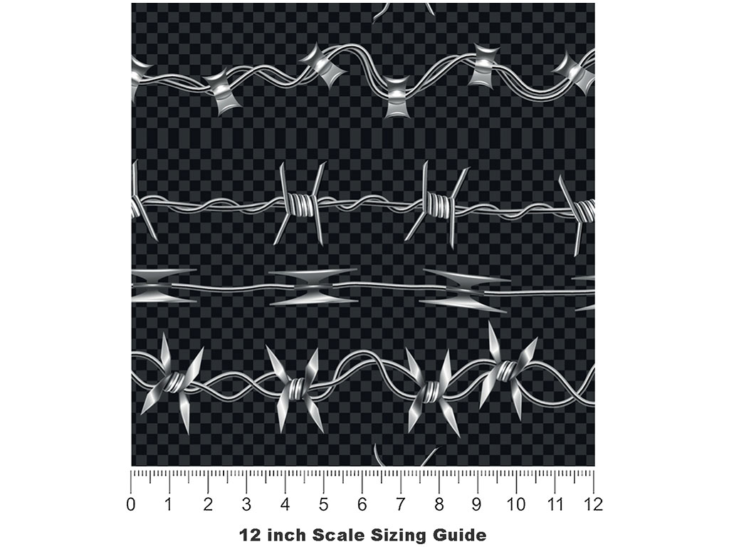 Spiked Variations Barbed Wire Vinyl Film Pattern Size 12 inch Scale