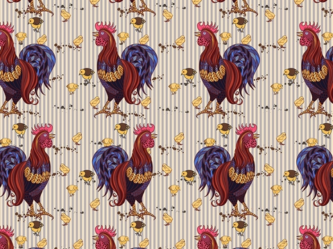 Rwraps™ Chickens Birds Print Vinyl Wrap Film - Cocks Walk