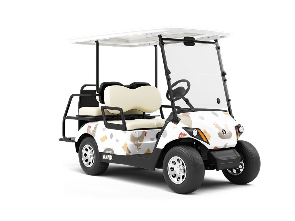 Egg Production Birds Wrapped Golf Cart