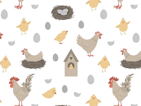 Rwraps™ Chickens Birds Print Vinyl Wrap Film - Egg Production