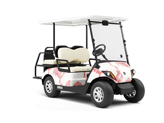 Embroidered Stud Birds Wrapped Golf Cart
