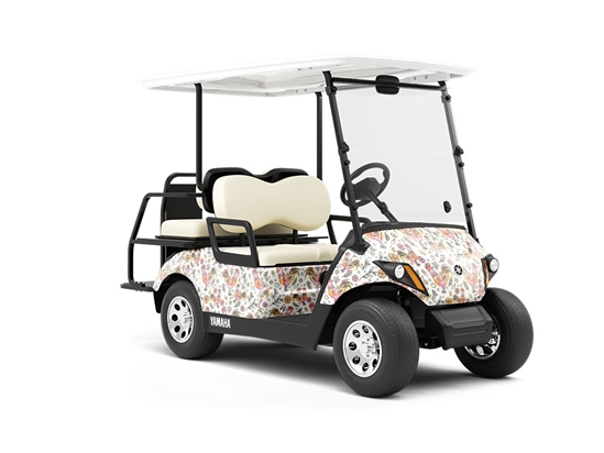 Watercolor Wakeup Birds Wrapped Golf Cart