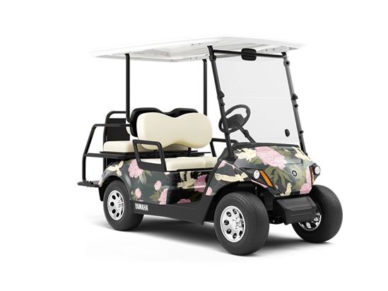 Olive Flight Birds Wrapped Golf Cart