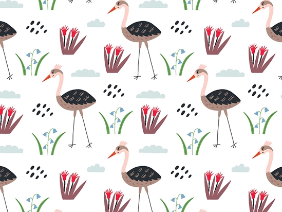 Springtime Strut Birds Vinyl Wrap Pattern
