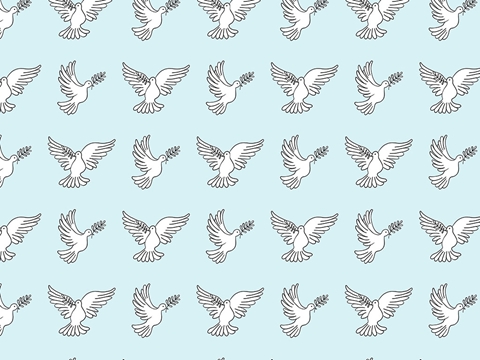 Rwraps™ Doves Birds Print Vinyl Wrap Film - Faithful Innocence