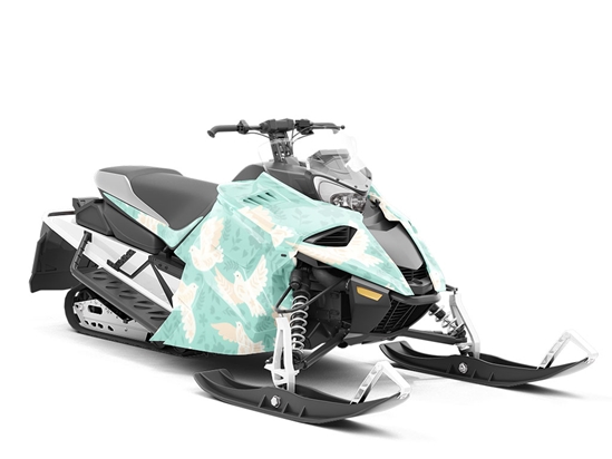 Olive Branches Birds Custom Wrapped Snowmobile