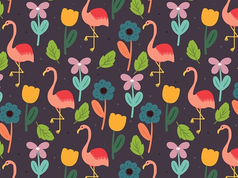 Rwraps™ Flamingos Birds Print Vinyl Wrap Film - Flower Fun