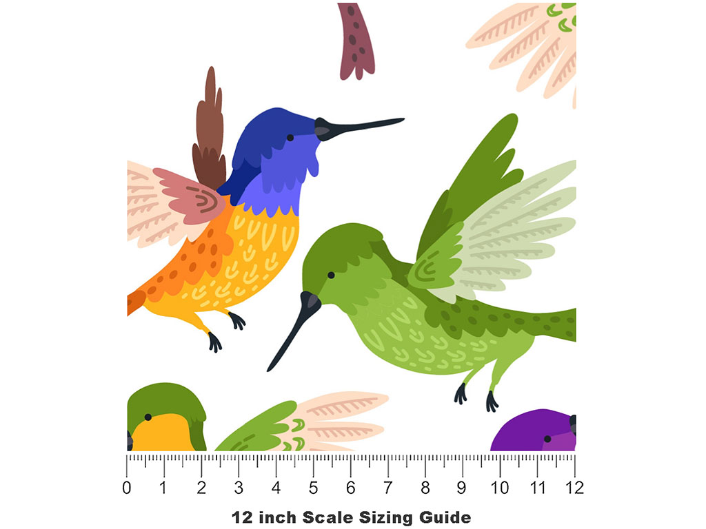 Rainbow Family Birds Vinyl Film Pattern Size 12 inch Scale