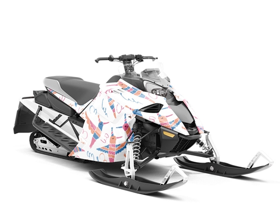 Surprise Party Birds Custom Wrapped Snowmobile