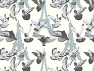 Parisian Urbanites Birds Vinyl Wrap Pattern