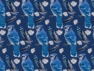 Blue Linework Birds Vinyl Wrap Pattern