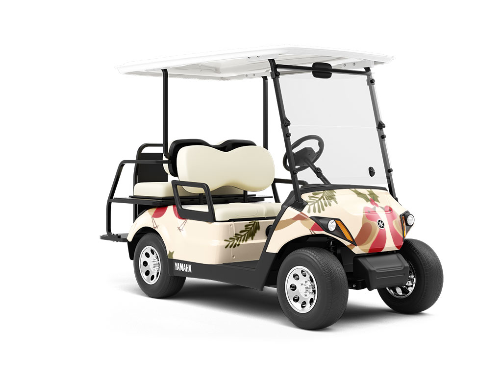 Holly Jolly Birds Wrapped Golf Cart