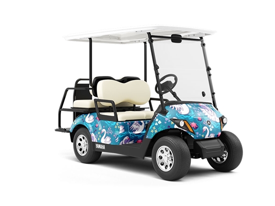 Bath Time Birds Wrapped Golf Cart
