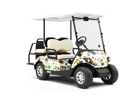 Brazilian Jungle Birds Wrapped Golf Cart