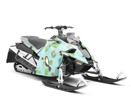 Happy Tropics Birds Custom Wrapped Snowmobile