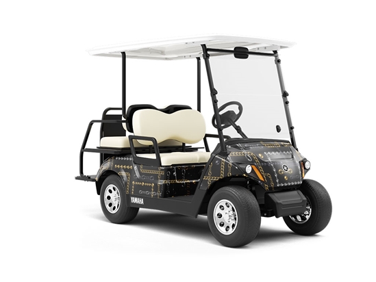 Black Shine Bling Wrapped Golf Cart