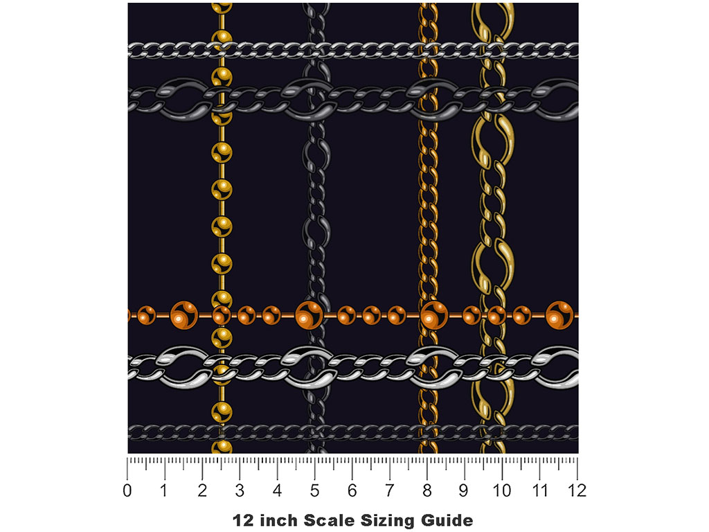 Chain Excitement Bling Vinyl Film Pattern Size 12 inch Scale