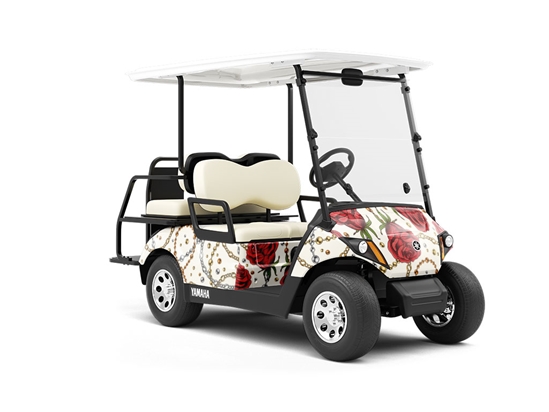 Money Rose Bling Wrapped Golf Cart