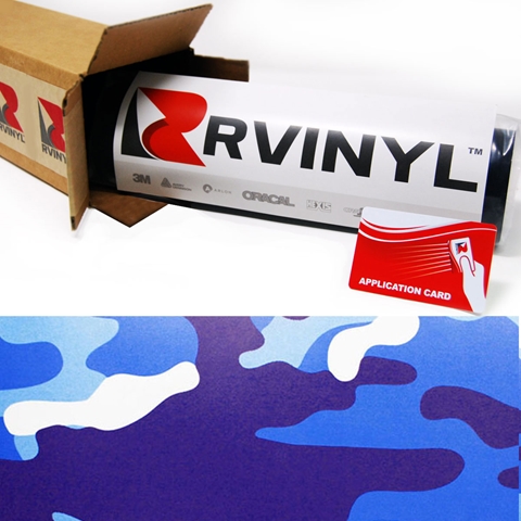 Rwraps™ Camouflage Vinyl Wrap Film - Blue Camouflage (Discontinued)