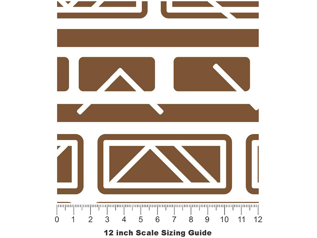 Coffee  Brick Vinyl Film Pattern Size 12 inch Scale