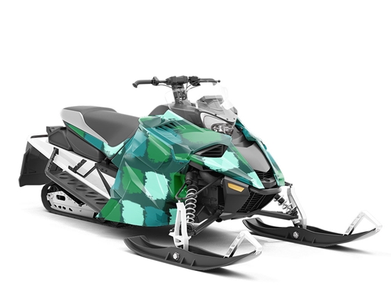 Green  Brick Custom Wrapped Snowmobile