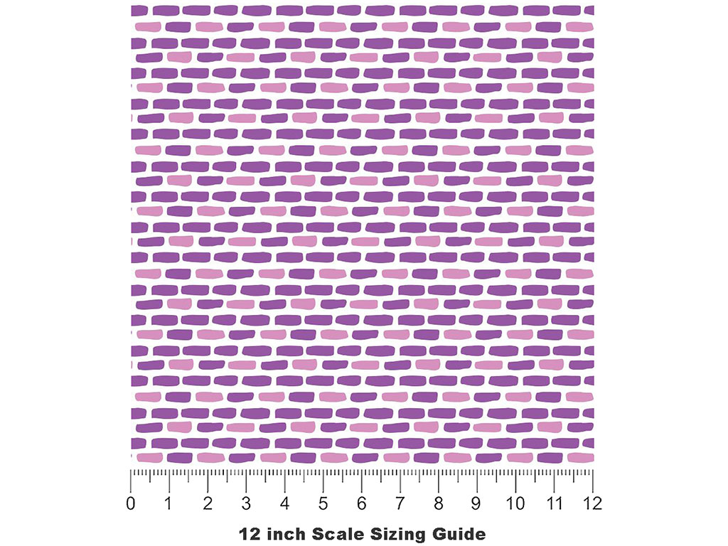Mauve  Brick Vinyl Film Pattern Size 12 inch Scale