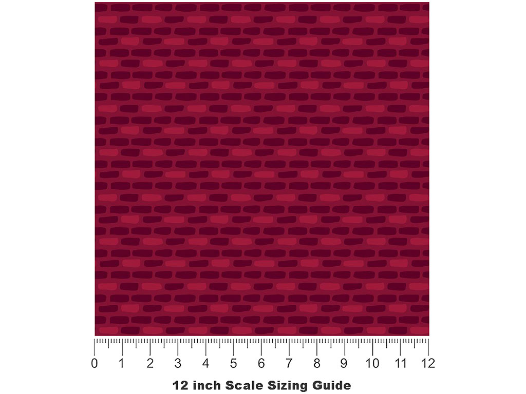 Rosewood Pink Brick Vinyl Film Pattern Size 12 inch Scale