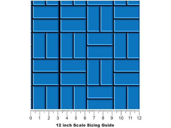 Blue  Brick Vinyl Film Pattern Size 12 inch Scale