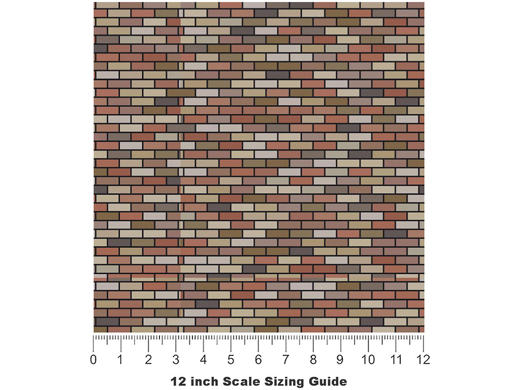 Auburn  Brick Vinyl Film Pattern Size 12 inch Scale