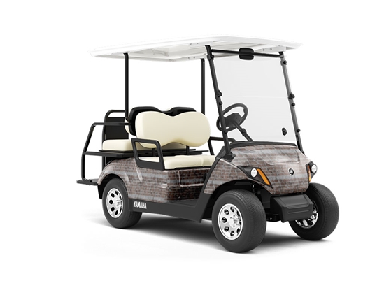 Carob Brown Brick Wrapped Golf Cart