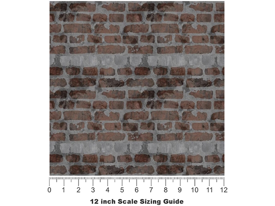 Carob Brown Brick Vinyl Film Pattern Size 12 inch Scale