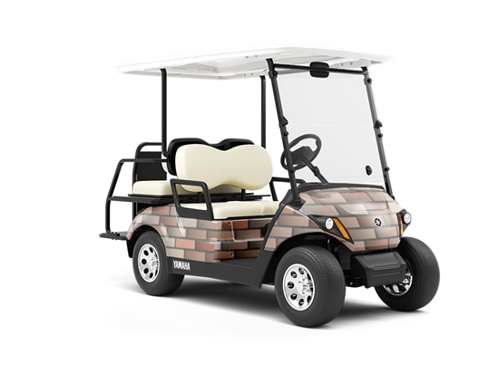Coffee Brown Brick Wrapped Golf Cart