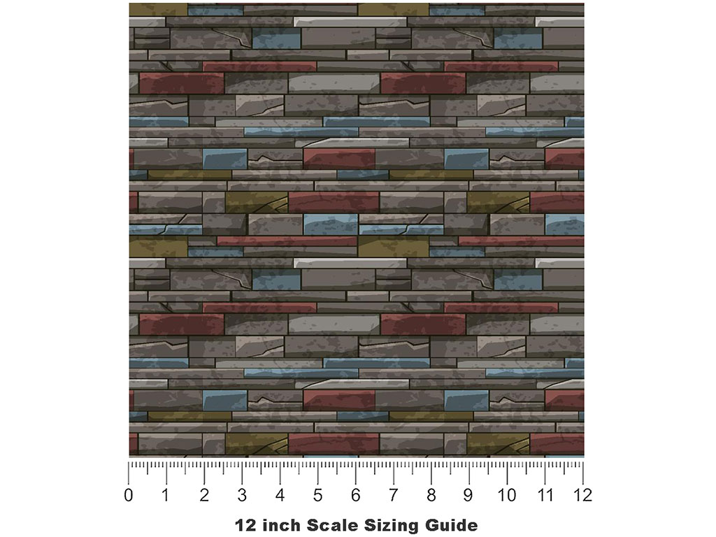 Battleship Grey Brick Vinyl Film Pattern Size 12 inch Scale