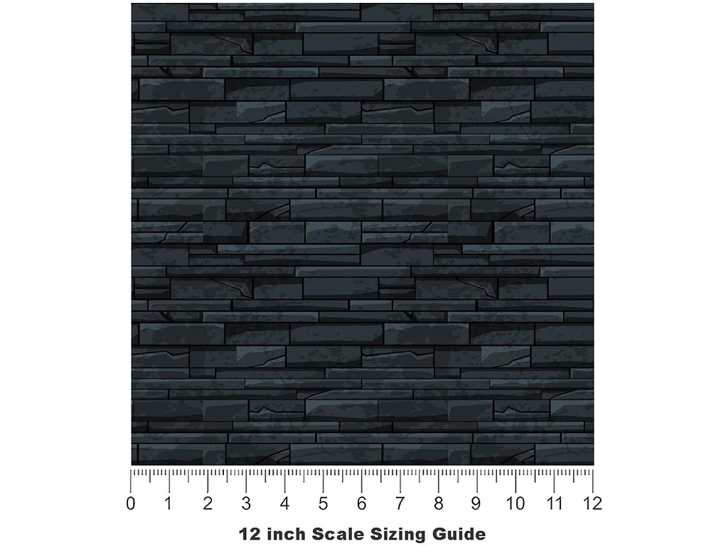 Black Coral Brick Vinyl Film Pattern Size 12 inch Scale