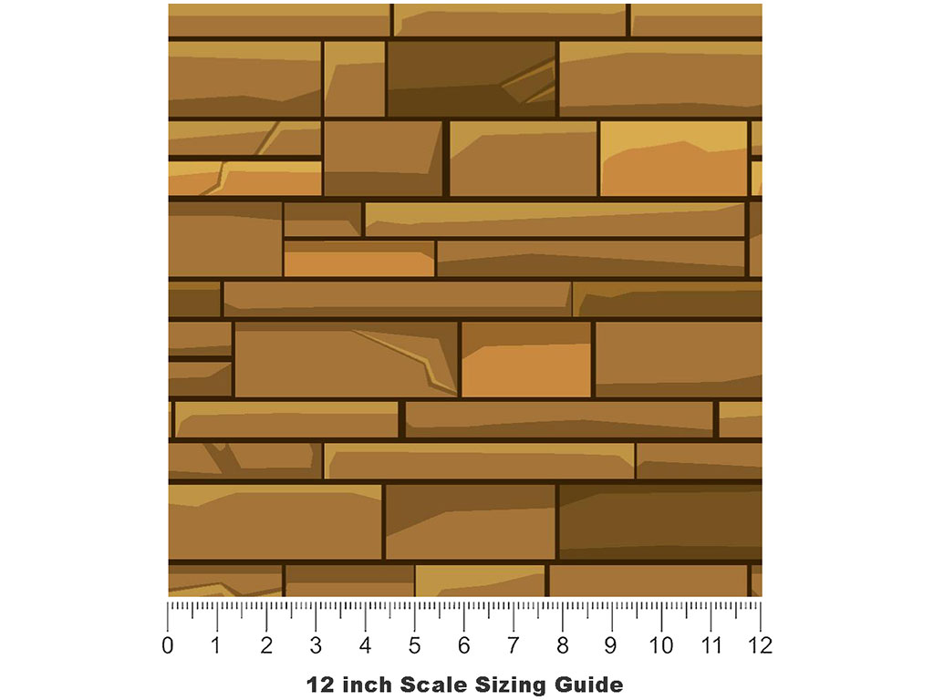 Bronze  Brick Vinyl Film Pattern Size 12 inch Scale