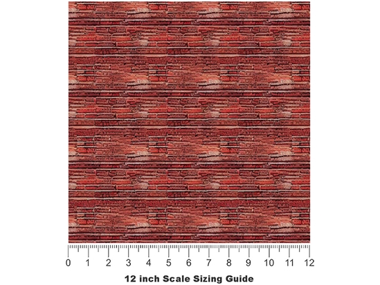 Cordovan Red Brick Vinyl Film Pattern Size 12 inch Scale
