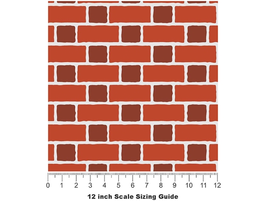 Clay Orange Brick Vinyl Film Pattern Size 12 inch Scale