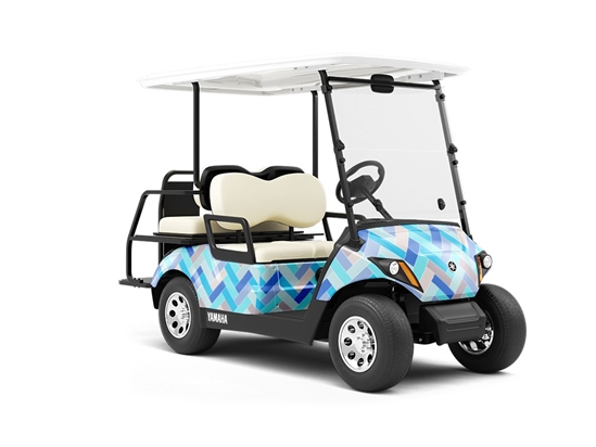 Baby Blue Brick Wrapped Golf Cart