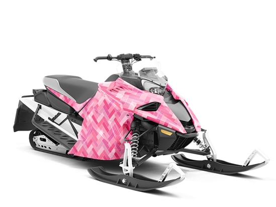 Carnation Pink Brick Custom Wrapped Snowmobile