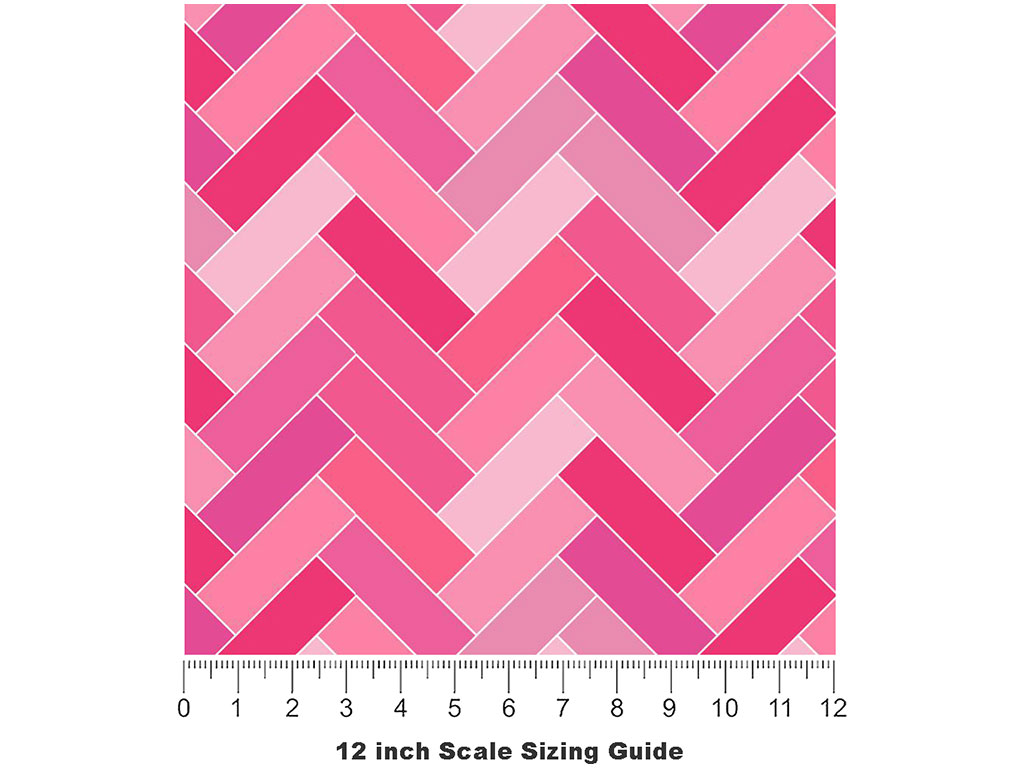 Carnation Pink Brick Vinyl Film Pattern Size 12 inch Scale