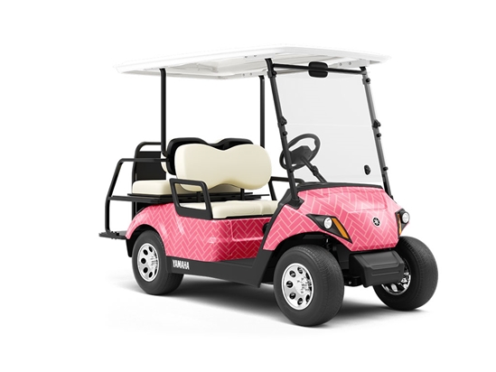 Watermelon Pink Brick Wrapped Golf Cart