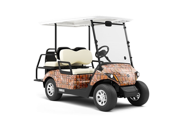 Cinnamon Red Brick Wrapped Golf Cart